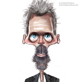 Hugh Laurie celebrity caricature Svetlana Novikova