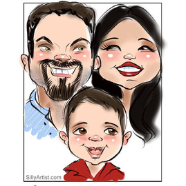 custom family digital caricature in austin