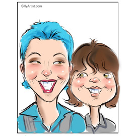family caricature corporate event digital austin silly artist
