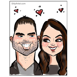 cute digital caricature of a couple austin texas