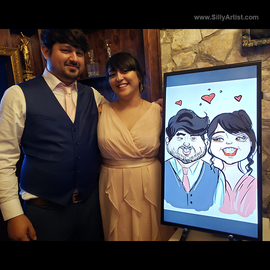 wedding digital caricatures in austin