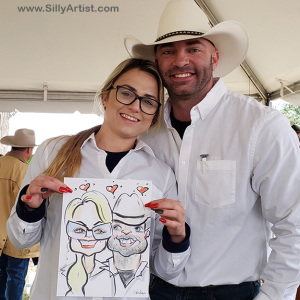 Austin Texas Governor's inauguration caricature silly artist