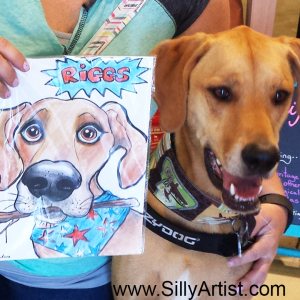 Dog caricature in Austin Texas Silly artist