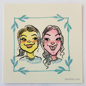 Thumbprint fingerprint caricature in corporate event in Austin Silly Artist
