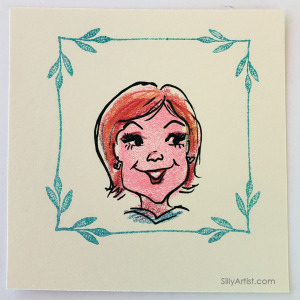 Thumbprint fingerprint caricature in corporate event in Austin Silly Artist