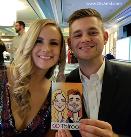Talroo holiday party digital caricatures in austin silly artist