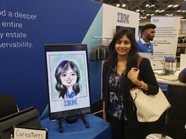 digital drawing of a convention guest for IBM in austin