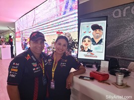 formula one digital caricatures of guests 