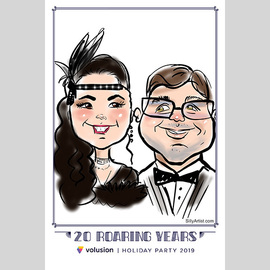 online zoom conference digital caricatures