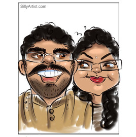 corporate holiday digital caricature austin