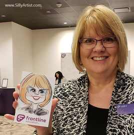 book a live event digital caricaturist for trade show in austin