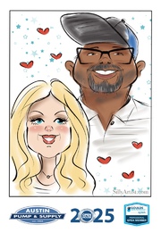 digital sketch of guests at corporate event in austin 