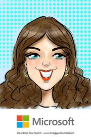 digital caricatures for microsoft private event in austin
