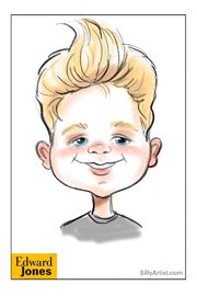 cute digital caricature of a kid austin