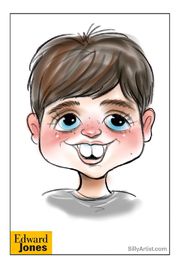 funny kid digital caricature at a party in austin