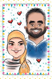 holiday party digital caricature artist sketch austin