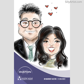 corporate event digital caricature austin sketch silly artist