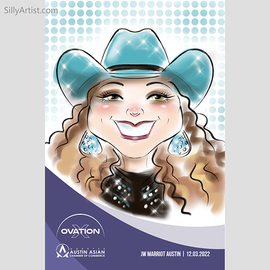 digital live enent caricature at fundraiser in austin