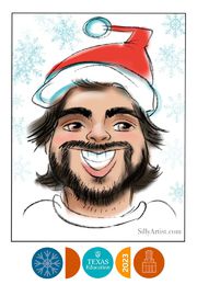 holiday party digital caricature at university of texas