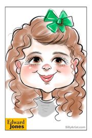 girl digital caricature at special event in austin