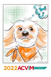 cute dog digital caricature austin convention