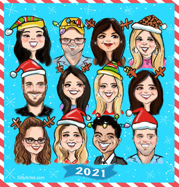 virtual zoom caricature corporate party events