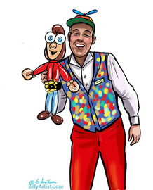 custom balloon twister digital caricature from photo