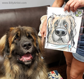 austin dog event caricature artist