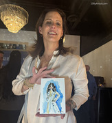 watercolor fashion illustration at party